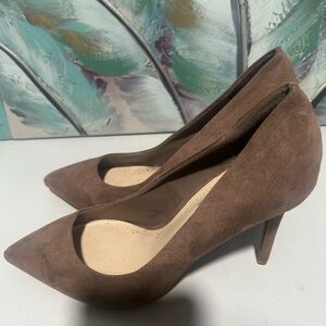 Elegant Brown Suede Women's Pumps